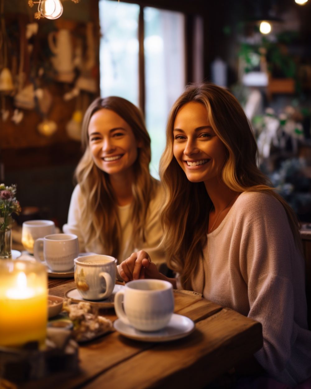 Zwei Kolleginnen bei Kaffee im Café
